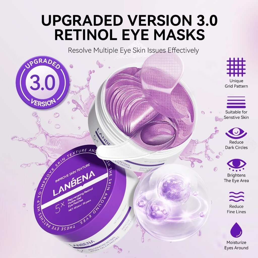 LANBENA Retinol Masker Mata An - Microneedle Patch Eye ulasan dan harga